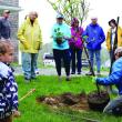 Coastal Rivers Land Steward Brad Weigel demonstrates how to plant a sapling during the 2025 Arbor Day celebration. Courtesy of Kris Christine
