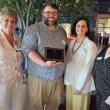 from left are: MaineHealth Lincoln Hospital President Cindy Wade, RN, MHA; Healthy Lincoln County Associate Program Manager Will Matteson; Coulombe Center Director Anni Pat McKenney and Community Routes Project Coordinator Samantha Mehlhorn. Courtesy photo