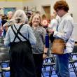Lesley Dolinger, Patten Free Library’s Executive Director (c) was all smiles following the special town meeting. PHIL DI VECE/Wiscasset Newspaper