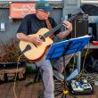  Jazz guitarist Neil Lamb, of LamboLaw Jazz Duet, playing at a previous sidewalk concert during a past Wiscasset Art Walk. Bob Bond photo