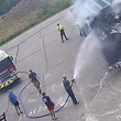 Fire in a trash trailer 