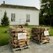 Last year cages containing free firewood meant for those in need were placed across from the town office. (file photo)
