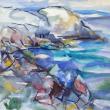 Yolanda Fusco "View of Blackhead" watercolor, Wiscasset Bay Gallery. Courtesy image 