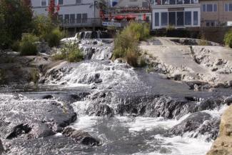 The falls at Camden’s harbor