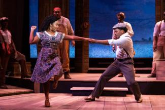 Photo credit: Jared Morneau Photography
L-R: Dori Waymer* (Squeak), Lawrence Flowers* (Harpo) and Cast of The Color Purple The Color Purple