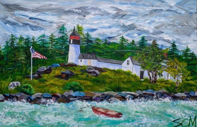 "Glorious Colors of Burnt Island Light - acrylic - by Sandra Chase Morrissey - Courtesy of BRAF