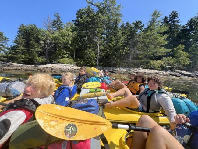 Rafting together to relax on Muscongus Bay. Courtesy of Hearty Roots