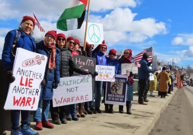 The Red Hat Brigade on March 14. Courtesy of Nigel Calder