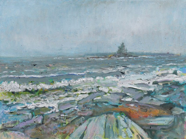John M.T. Seitzer's "Island and Ocean" - 12' x 16" - oil. Courtesy of the artist