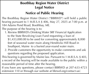  Boothbay Region Water District - Public Hearing 5-27-25