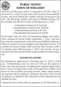 Town of Wiscasset Shellfish Licenses 