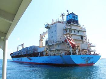 On the Maersk Arizona in 2009, Damrell was subjected to the threat of pirate raids. Courtesy of bob Damrell