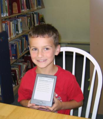 Kindle drawing winners Chance, above, a third grader at the Wiscasset Primary School, and Josh, below, a fifth grader at Wiscasset Middle School. The drawing marked the end of the Dream Big-Read Summer Reading Program at the Wiscasset Public Library. Kindle drawing winners Chance, right, a third grader at the Wiscasset Primary School, and Josh, below, a fifth grader at Wiscasset Middle School. The drawing marked the end of the Dream Big-Read Summer Reading Program at the Wiscasset Public Library.