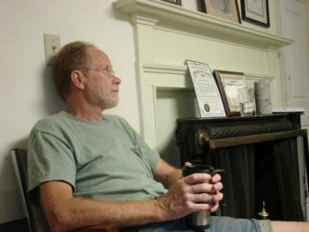 Former Alna Selectman at the August 9 selectmen's meeting. He advised the board on language aimed at keeping Wiscasset from making changes during the next transfer station contract. SUSAN JOHNS/Wiscasset Newspaper