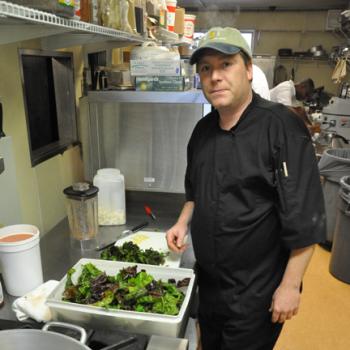 Brown's Wharf Inn Executive Chef Micah Jones prepares for Friday night’s dinner. Jones was named the judge’s choice winner of Claw Down. Jones’ dish was a sun dried tomato and polenta cake topped with lobster sauce and truffle oil. Jones said he tried to make all the ingredients as fresh as possible. BEN BULKELEY/Boothbay Register Brown's Wharf Inn Executive Chef Micah Jones prepares for Friday night’s dinner. Jones was named the judge’s choice winner of Claw Down. Jones’ dish was a sun dried tomato and polenta cake topped with lobster sauce and truffle oil. Jones said he tried to make all the ingredients as fresh as possible. BEN BULKELEY/Boothbay Register