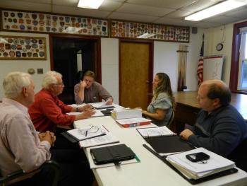 The Wiscasset Withdrawal Committee met with consultants at a meeting September 27. Pictured from left are Consultants Norm Higgins and Raymond Poulin, and Withdrawal Committee members, Selectman Jefferson Slack, Mary Myers, and Jason Downing. CHARLOTTE BOYNTON/Wiscasset Newspaper