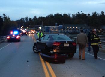 Only this Volkswagon Jetta was able drive away from the accident; the other three cars were towed. Courtesy of William Phinney
