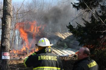 Assistant Fire Chief Dale Carlton, left, with Woolwich firefighter Glen Kirkpatrick. Courtesy of Paula Gibbs