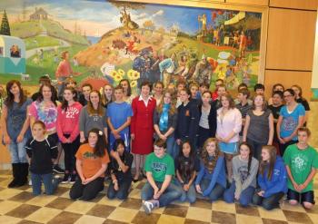 Sen. Susan Collins paid a visit to the Woolwich Central School on October 31. JOHN MAGUIRE/Wiscasset Newspaper