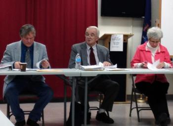 From left, County Commisioners Sheridan Bond, William Blodgett and Lynn Martin hear the final recommendation for the county's 2013 budget from the Budget Advisory Committee. Commissioners approval of the budget will be one of final steps for Bond and Martin, who are exiting their posts at the end of the year. JOHN MAGUIRE/Wiscasset Newspaper From left, County Commisioners Sheridan Bond, William Blodgett and Lynn Martin hear the final recommendation for the county's 2013 budget from the Budget Advisory Committee. Commissioners approval of the budget will be one of final steps for Bond and Martin, who are exiting their posts at the end of the year. JOHN MAGUIRE/Wiscasset Newspaper
