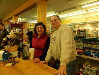Julie and Geoff Groleau welcome their guests to their open house Saturday morning..CHARLOTTE BOYNTON/Wiscasset Newspaper Julie and Geoff Groleau welcome their guests to their open house Saturday morning..CHARLOTTE BOYNTON/Wiscasset Newspaper
