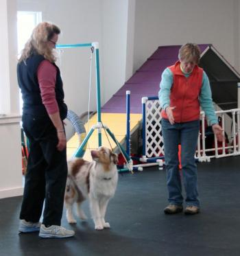 Namoi Howe of Spruce Head and Howe's Australian Shepherd Leeloo. SUSAN JOHNS/Wiscasset Newspaper