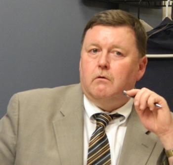 Two Bridges Regional Jail Administrator Mark Westrum expresses his concerns with the Board of Corrections ability to fund third and fourth quarter payments to flagship jails, at the Lincoln/Sagadahoc Jail Authority meeting March 13. CHARLOTTE BOYNTON/Wiscasset Newspaper