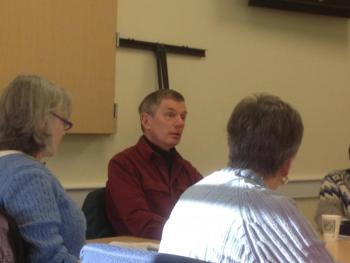 “My fear is if we have two weak hospitals in Lincoln County, we will end up with no hospital in Lincoln County,” Les Fossel said at Friday’s community advisory committee meeting at the Family Care Center. SUE MELLO/Boothbay Register