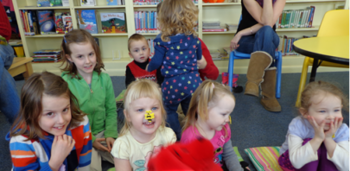 Lots of buzzing going on at the Wiscasset Public Library during Story Time. Courtesy of Wiscasset Public Library