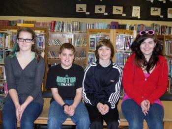 Winners in the Modern Woodmen of America speech contest at the Wiscasset Middle School include, left to right, Brooke Carlton-Wagstaff, Caleb Gabriele, Tyler Peaslee and Skyler Stickney. Courtesy of Wiscasset Middle School