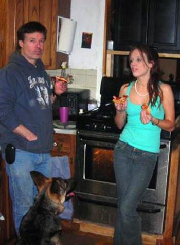 Bailey and his daughter Allison enjoy some pizza together in the kitchen of their Jefferson home. Courtesy of Mike Bailey Bailey and his daughter Allison enjoy some pizza together in the kitchen of their Jefferson home. Courtesy of Mike Bailey