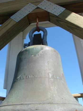This bronze bell that Wiscasset's Abiel Wood cast two centuries ago hangs once again over the Maine Art Gallery in Wiscasset. SUSAN JOHNS/Wiscasset Newspaper This bronze bell that Wiscasset's Abiel Wood cast two centuries ago hangs once again over the Maine Art Gallery in Wiscasset. SUSAN JOHNS/Wiscasset Newspaper