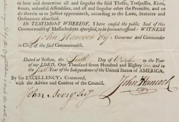 These documents appointing Edgecomb's Moses Davis a justice of the peace in Lincoln County in 1775 and 1781 will be up for auction June 1 and 2 in Thomaston. Courtesy of Thomaston Place Auction Galleries. These documents appointing Edgecomb's Moses Davis a justice of the peace in Lincoln County in 1775 and 1781 will be up for auction June 1 and 2 in Thomaston. Courtesy of Thomaston Place Auction Galleries.