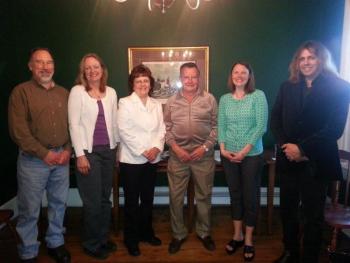 Attending retirement dinner are, from left, Arthur's son and daughter-in-law, Warren and Jan Richardson, his daughter, Linda, Arthur Richardson, granddaughter Cindy Farnham, and son, Michael Richardson. Courtesy of Liz Hall