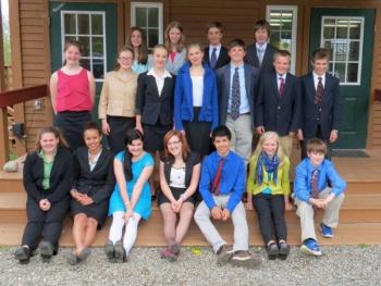 These students at the Center for Teaching and Learning in Edgecomb attended the Model United Nations Conference at the University of Southern Maine. Pictured from left are, back row: Kate Friant of Boothbay Harbor, Payton Sullivan of Brunswick, Nicholas Miaoulis of Newcastle, and Parker Elkins of Edgecomb; middle row: Sophia Stafford of Alna, Charlotte Collins of Woolwich, Claire Dauge-Roth of Bath, Teagan Guenther of Bath, Wallace Jackson of Woolwich, Teddy Matel of Round Pond, and Noah Jordan of Alna; front row: Elizabeth DiGiulian of Boothbay Harbor, Amelia Genus of Edgecomb, Noelle Timberlake of Southport, Helena Solorzano of Alna, Xander Bartone of Bath, Emily Sanborn of Alna, and Nathaniel Sinibaldi of Phippsburg. Courtesy of CTL These students at the Center for Teaching and Learning in Edgecomb attended the Model United Nations Conference at the University of Southern Maine. Pictured from left are, back row: Kate Friant of Boothbay Harbor, Payton Sullivan of Brunswick, Nicholas Miaoulis of Newcastle, and Parker Elkins of Edgecomb; middle row: Sophia Stafford of Alna, Charlotte Collins of Woolwich, Claire Dauge-Roth of Bath, Teagan Guenther of Bath, Wallace Jackson of Woolwich, Teddy Matel of Round Pond, and Noah Jordan of Alna; fr