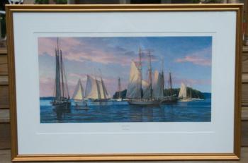 The signed and numbered print titled, “Leaving Linekin,” by Donald Demers, has been donate to the Nautical Auction by Bigelow Laboratories. Courtesy of Susan Hodder