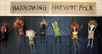 The new exhibit of scarecrow sculptures by Diane Walden will be on view in the Education Center. Lobby through Halloween. Courtesy of Barbara Freeman The new exhibit of scarecrow sculptures by Diane Walden will be on view in the Education Center. Lobby through Halloween. Courtesy of Barbara Freeman