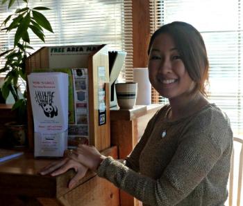 Front end manager Charissa Juntura is ready to greet hungry customers at the pan-Asian Wok ‘n Grill. KATRINA CLARK/Boothbay Register