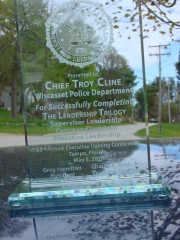 award for Wiscasset Police Chief Troy Cline