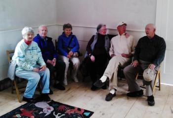 Left to right: Jo Cameron, Joe Dee, Amy Poole, Joyce Tuttle, Bob Reed and Bob Brown at the Salt Marsh School. Courtesy of Tom Blackford
