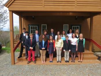 Edgecomb’s Center for Teaching and Learning group. In the back row are: Nicholas Miaoulis of Newcastle, Ridgely Kelly of Bremen, Jacob Stafford of Alna, Noah Jordan of Alna, Parker Elkins of Edgecomb, Carissa Fawber of Edgecomb, Maggie Larson of Southport, Amelia Genus of Edgecomb, and Payton Sullivan of Brunswick; front row: Teddy Matel of Round Pond, Elizabeth DiGiulian of Boothbay Harbor, Avery Jackson of Woolwich; Charlotte Collins of Woolwich, Tristam Sanborn of Alna, Sophia Stafford of Alna and Teagan Guenther of Bath. Courtesy of CTL