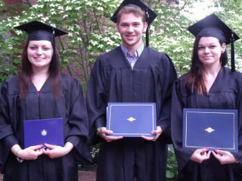 Central Lincoln County Adult Education 2013-2014 graduates from left: Sabryna Burns, Samuel Margaritis, and Marina Mayberry. Courtesy of Bonnie Merrill