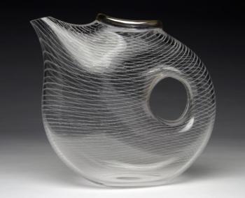 Charlie Jenkins, partner with his wife Terrill in Dresden-based Tandem Glass, brings his Space Pitcher and quixotic blown glass animals to the Damariscotta Fine Crafts Show. Charlie Jenkins
