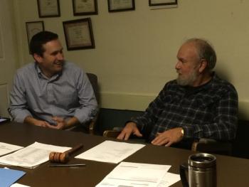 Alna Second Selectman Jonathan Villeneuve, Alna First Selectman David Abbott