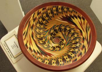 Wood confetti bowl by Lou Landry
