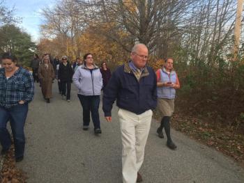 Wiscasset Middle School Principal Bruce Scally, Natalie Allen, Sarah Ricker
