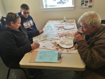 Paula Marcus, David Marcus, Ray Soule, Wiscasset Sno-Goers