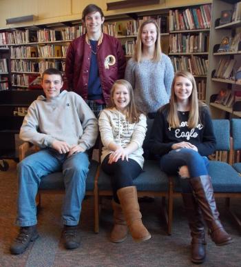 Pictured from left are, front row: Alexander Webber, grade 11, son of Chris and Heather Webber of Westport Island; Maeve Blodgett, grade 9, daughter of Betsy and Chris Cossette of Wiscasset; Hayhlee Craig, grade 10, daughter of Glen and Sandra Craig of Wiscasset; back row: Thomas Anderson, grade 12, son of Kelly Anderson of Wiscasset and William Anderson of Wiscasset; and Hannah Welborn, grade 12, daughter of Mark and Kimberly Welborn of Wiscasset. Courtesy of Shelley Schmal