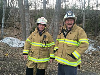 Maine Fire Service Institute Instructor Paul Smeltzer, left, with Deputy Director Jim Graves. KATRINA CLARK/Boothbay Register