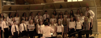 The middle school chorus sings at the spring concert. Courtesy of Carole Drury